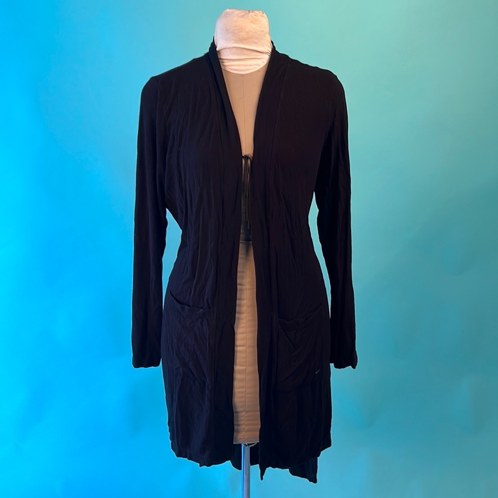 DKNY ribbed black lounge wear over shirt or coverup. Super soft and comfy sz. XL
